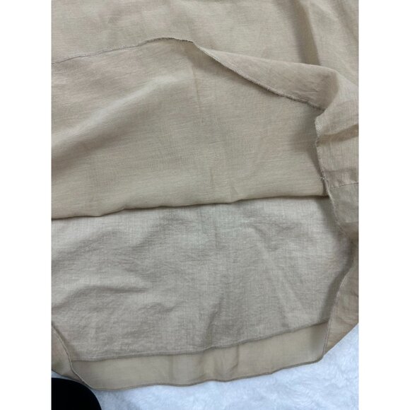 NWT Hallhuber Beige Sleeveless Ruffled Collar Silk Blend Dress Size 34 - Picture 8 of 12